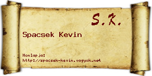 Spacsek Kevin névjegykártya