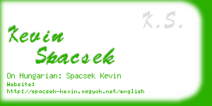 kevin spacsek business card